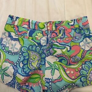 Callahan Blue and Green Bermuda Shorts Vibrant Resort Style